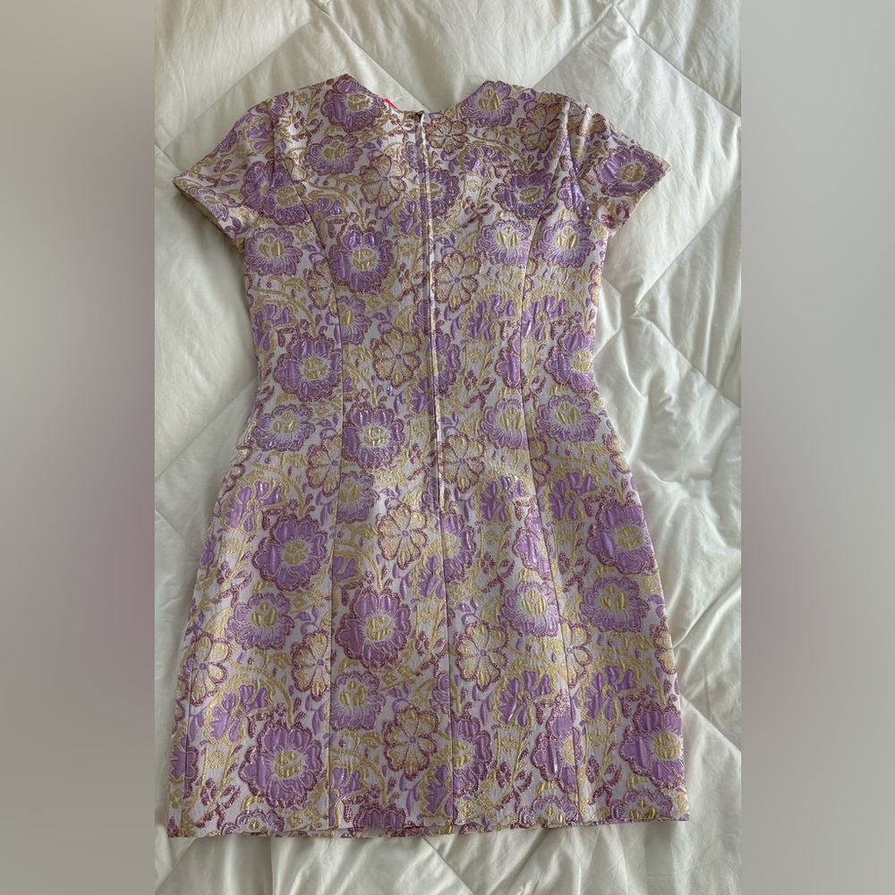 NWT Lily Pulitzer Gail Shift Floral Brocade Dress in Purple and Gold-Sz 4 - Picture 5 of 9
